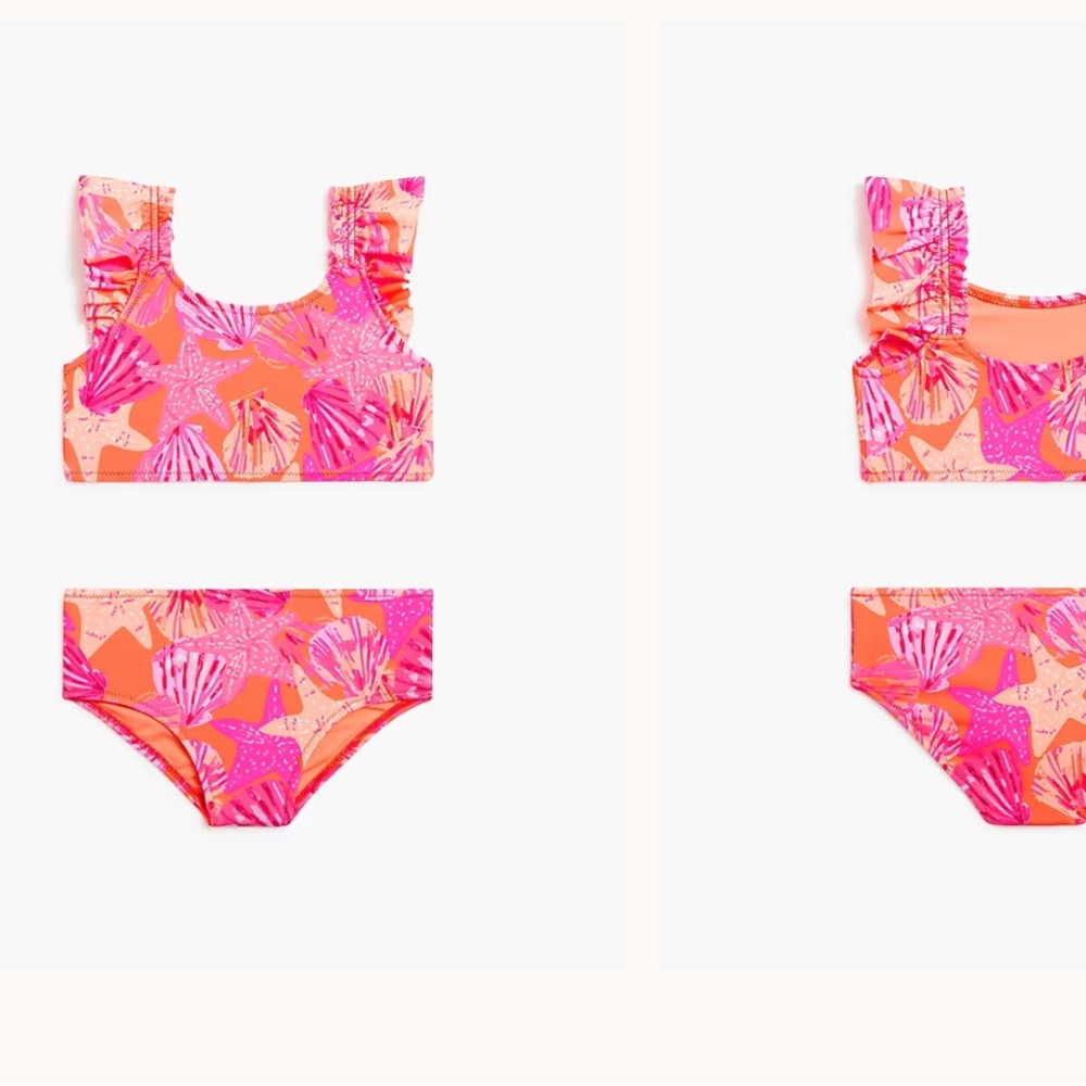 J. Crew Pink and Orange Bikini Swimwear